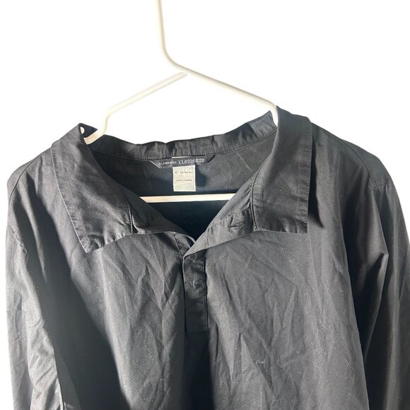 Elemente Clemente Black Popover Lagenlook Blouse Women's Size XL - Picture 3 of 5